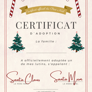 Certificat d'adoption du lutin